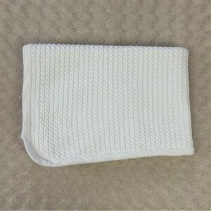 Little Me Solid White Cable Knit Baby Blanket Cotton Lovey